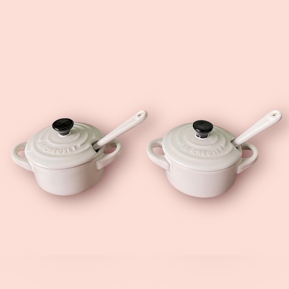 Le Creuset Dining Le Creuset Mini Condiment Pots With Spoons
